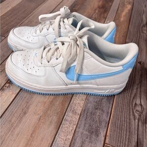 Nike Air Girls White/Light Blue Sneakers